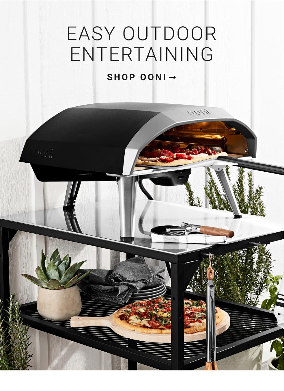 Easy Outdoor Entertaining | Fire up the pizza oven and enjoy carefree catch-ups with party-proof essentials. | Shop Now