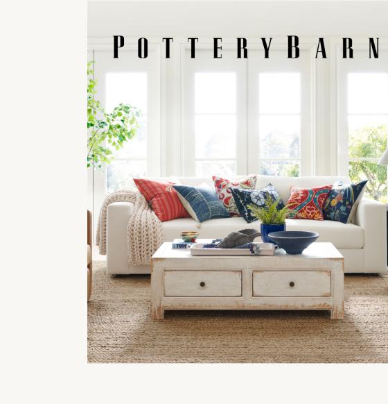 Pottery Barn | Featuring Carmel Square Arm Sofa and Everson Glass Coffee Table | Shop Now