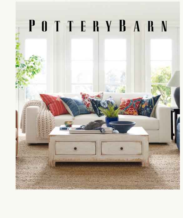 Pottery Barn | Featuring Carmel Square Arm Sofa and Everson Glass Coffee Table | Shop Now