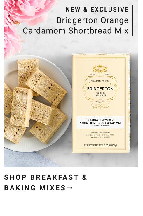 NEW & EXCLUSIVE - Bridgerton x Williams Sonoma Orange Cardamom Shortbread Mix | Shop Breakfast & Baking Mixes