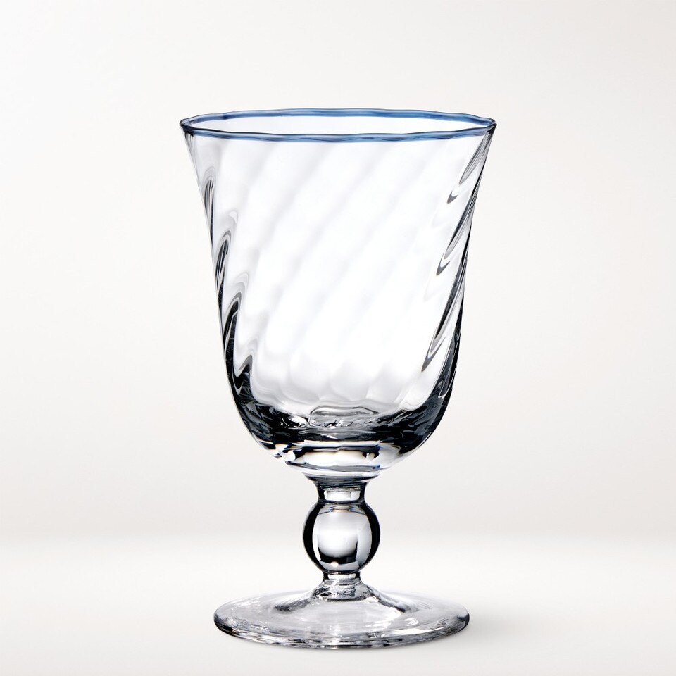 AERIN Swirl Blue Goblets, Set of 4