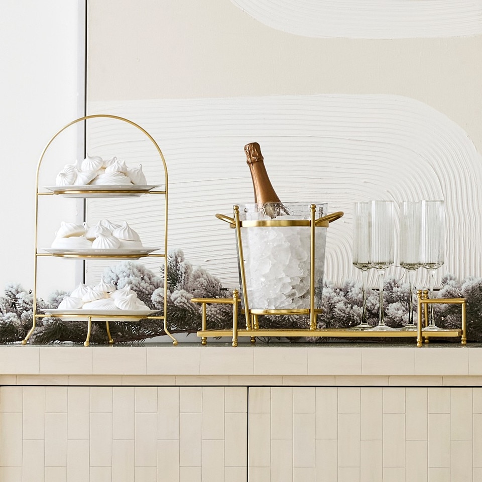 Antique Brass & Glass Tray