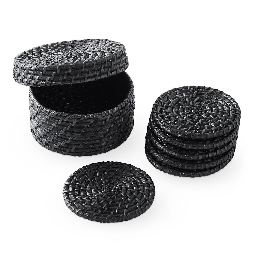black coasters