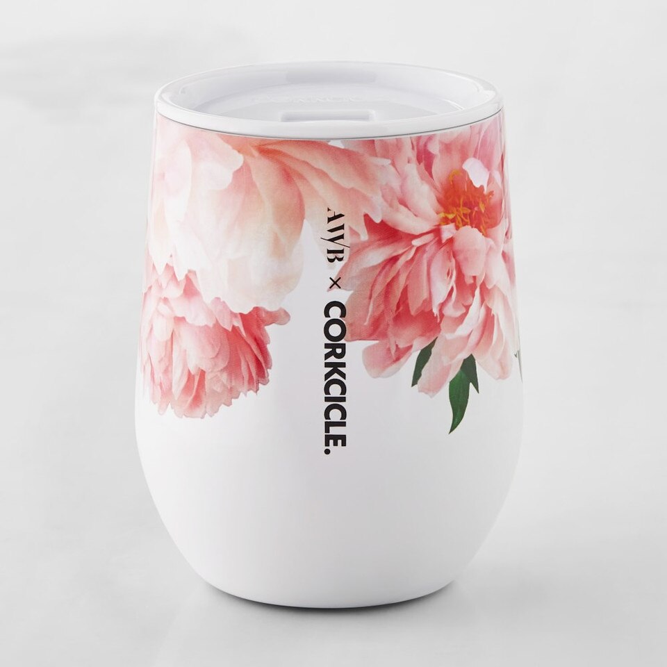 Corkcicle Insulated Floral Stemless Wine Glass Williams Sonoma AU