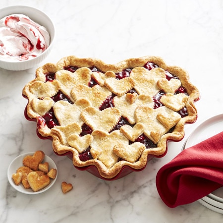 Emile Henry Heart Shaped Pie Pan Emile Henry French Ceramic Ruffle