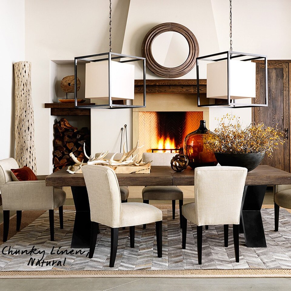 Fitzgerald Dining Armchair, Natural Linen