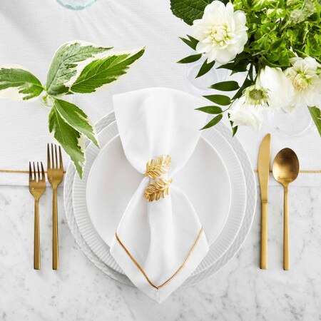 Gold Leaf Napkin Rings, Set of Williams Sonoma AU