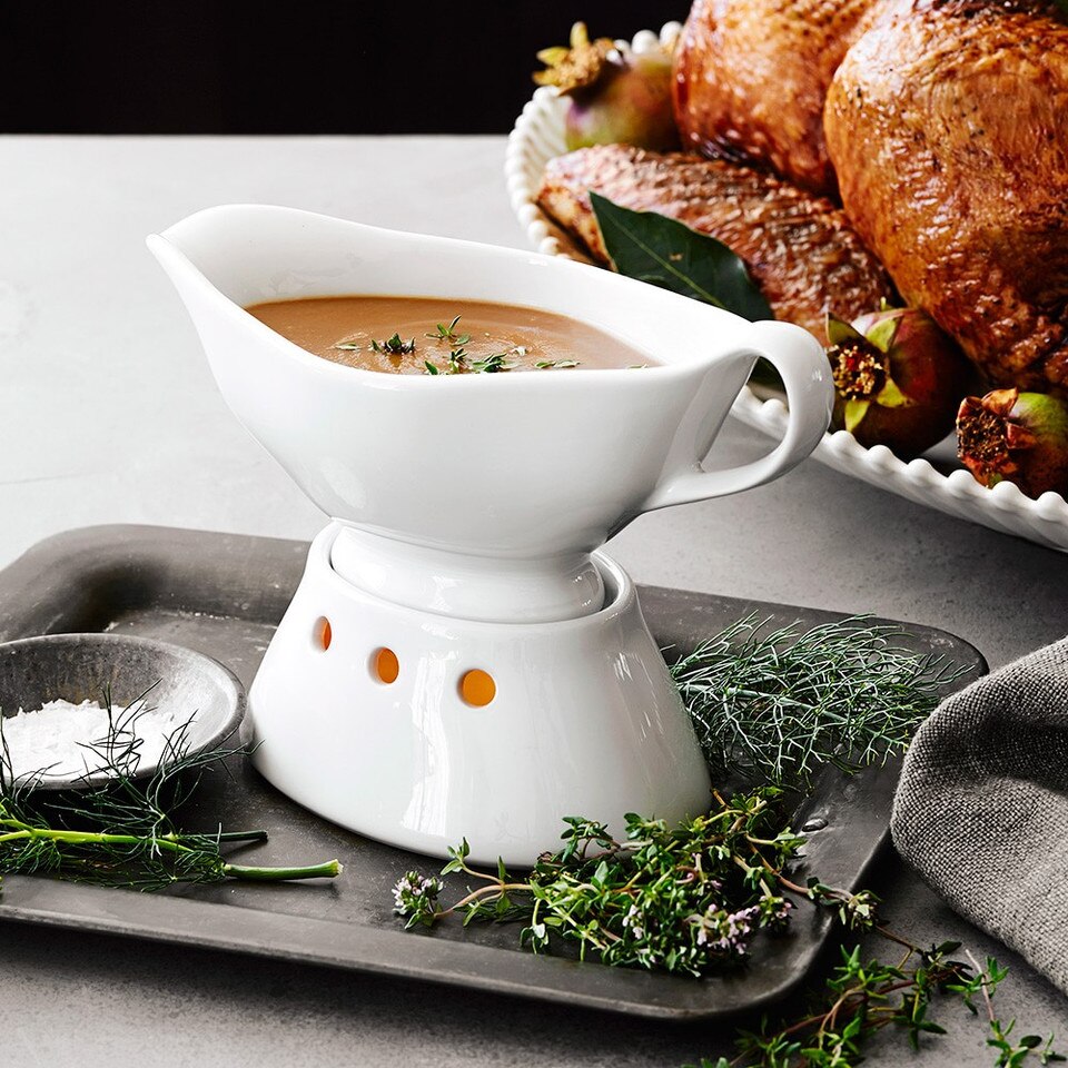 Pillivuyt Gravy Boat with Warming Base