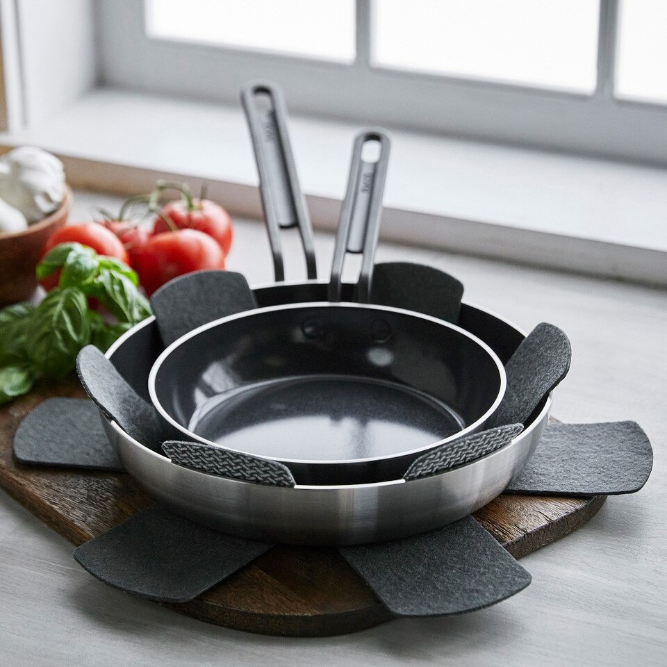 GreenPan™ Stanley Tucci™ Stainless Steel Ceramic Non-Stick Frying Pan Set of 2