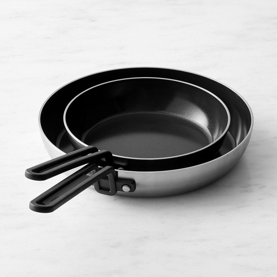 GreenPan™ Stanley Tucci™ Stainless Steel Ceramic Non-Stick Frying Pan Set of 2