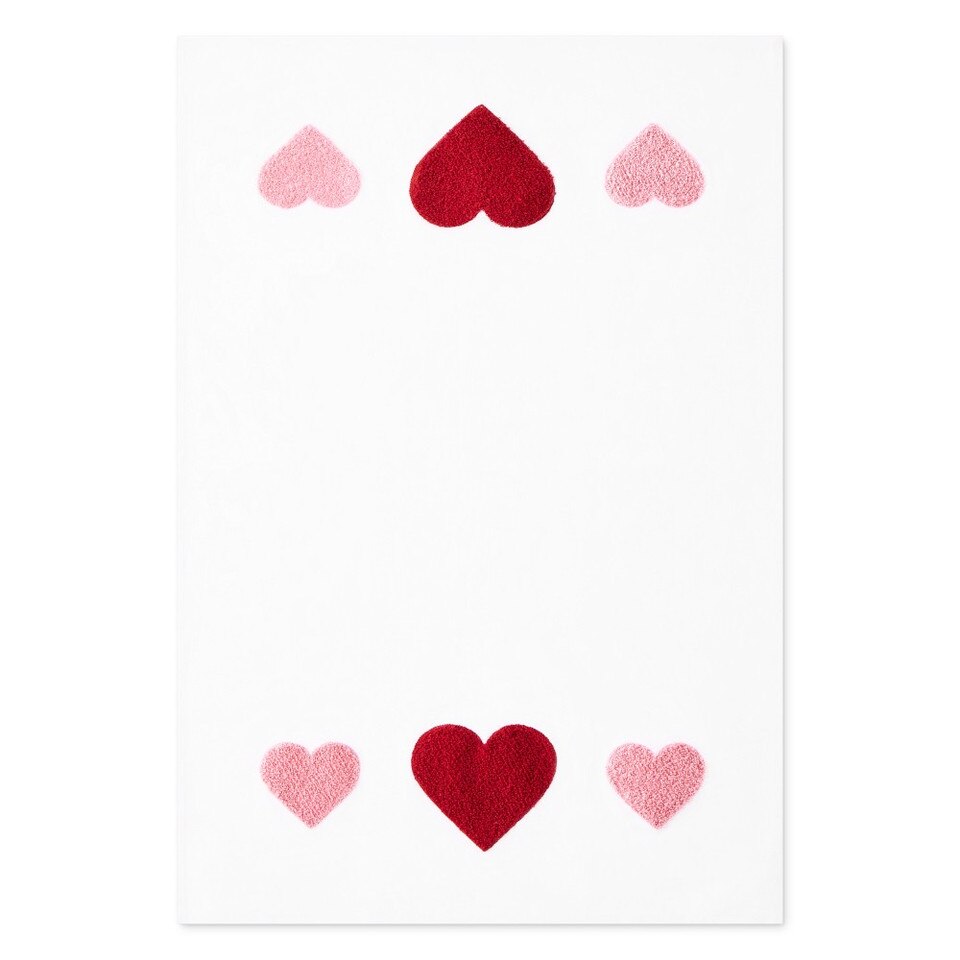 Embroidered Heart Tea Towels, Set of 2
