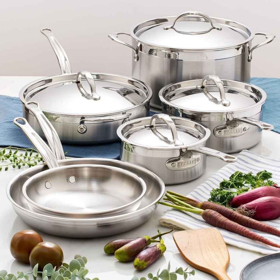 Hestan ProBond Professional Clad Stainless Steel 10-Piece Cookware Set