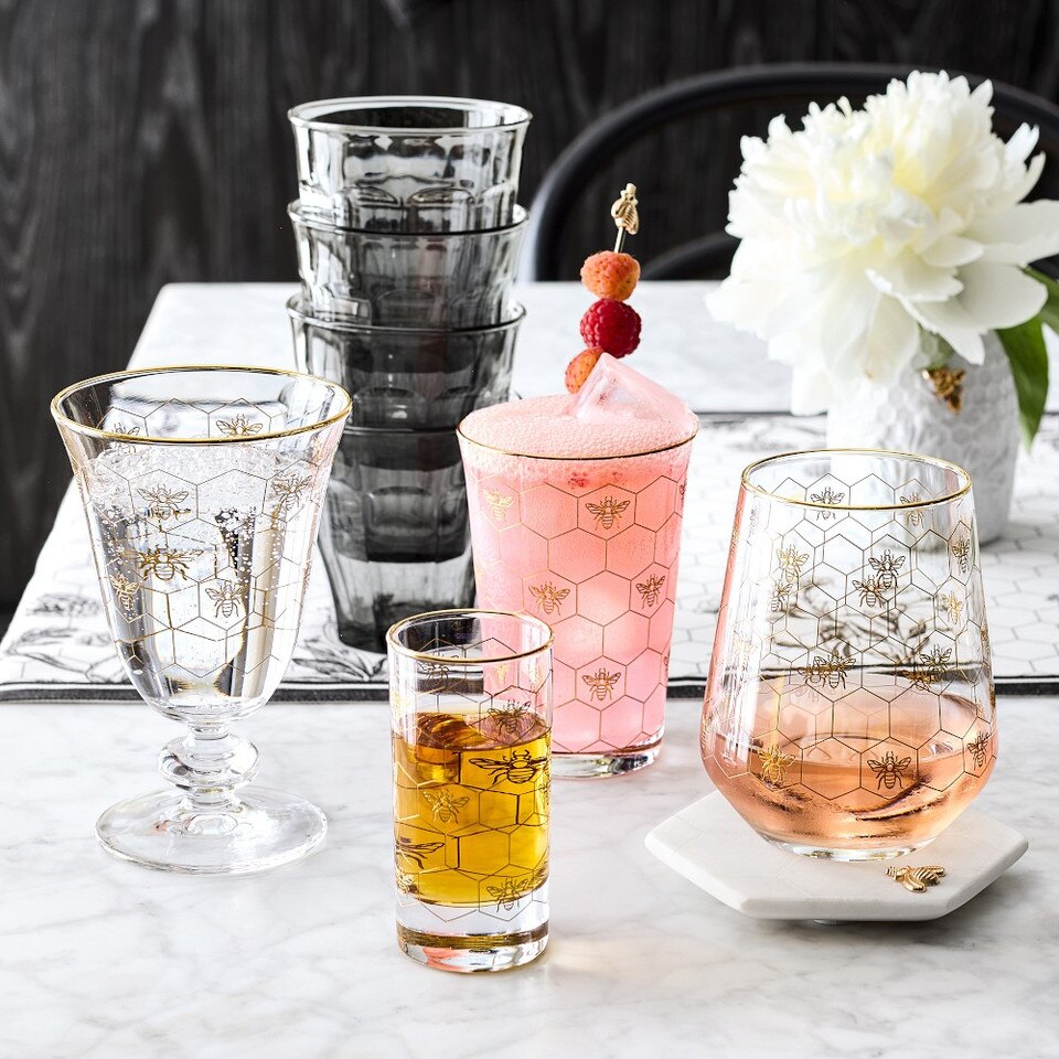 Honeycomb Goblet Glass