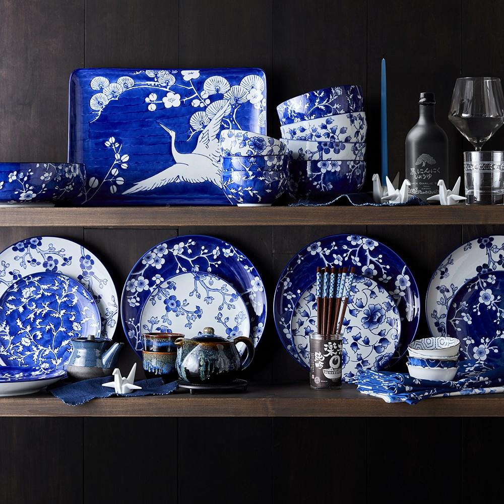 Williams Sonoma Japanese Garden Rice Bowls Set of 4 NEW 