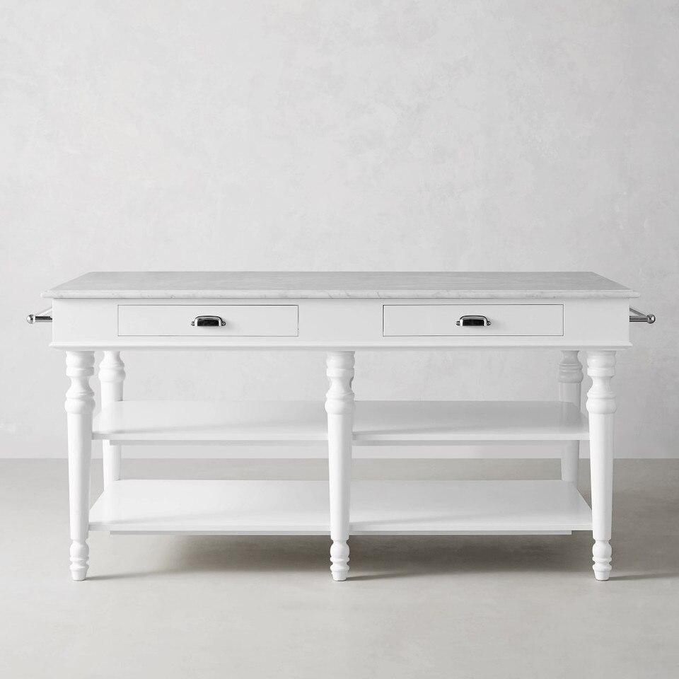 Larkspur Marble-Top Kitchen Island
