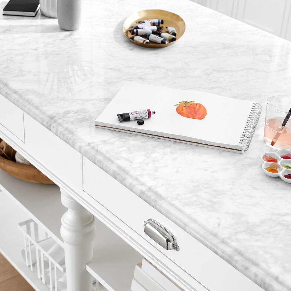 Larkspur Marble-Top Kitchen Island