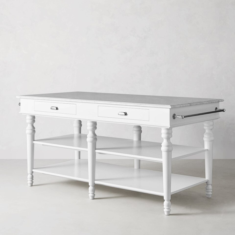 Larkspur Marble-Top Kitchen Island