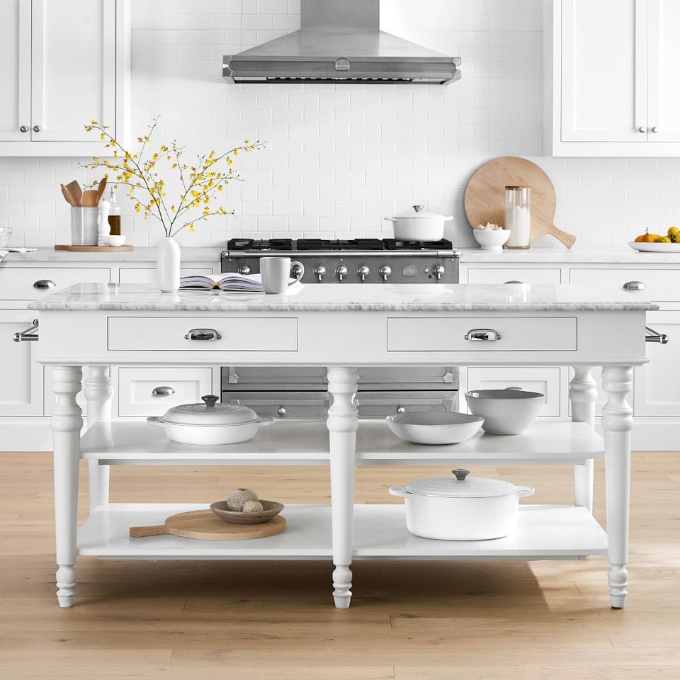 Larkspur Marble-Top Kitchen Island
