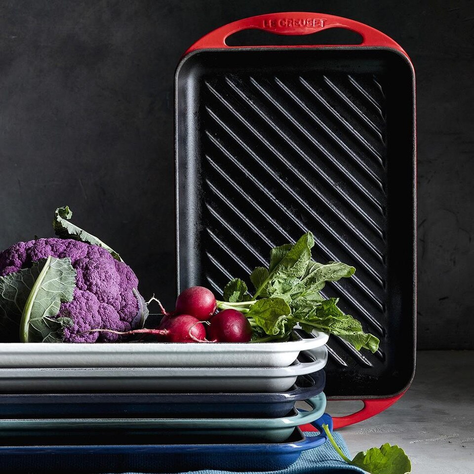 Le Creuset CastIron Rectangular Skinny Grill Williams Sonoma Australia