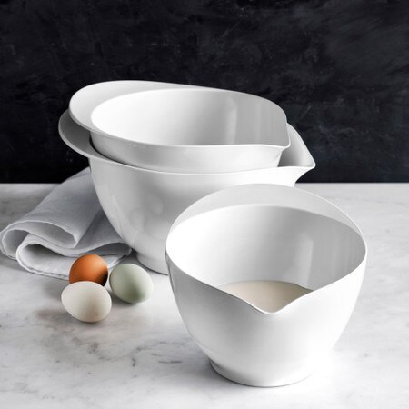 Melamine Pour Spout Bowls, Set of 3, White Williams Sonoma Australia