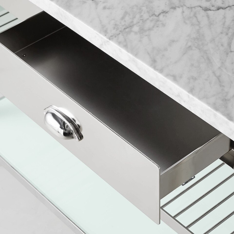 Modular Kitchen Island with Marble Top