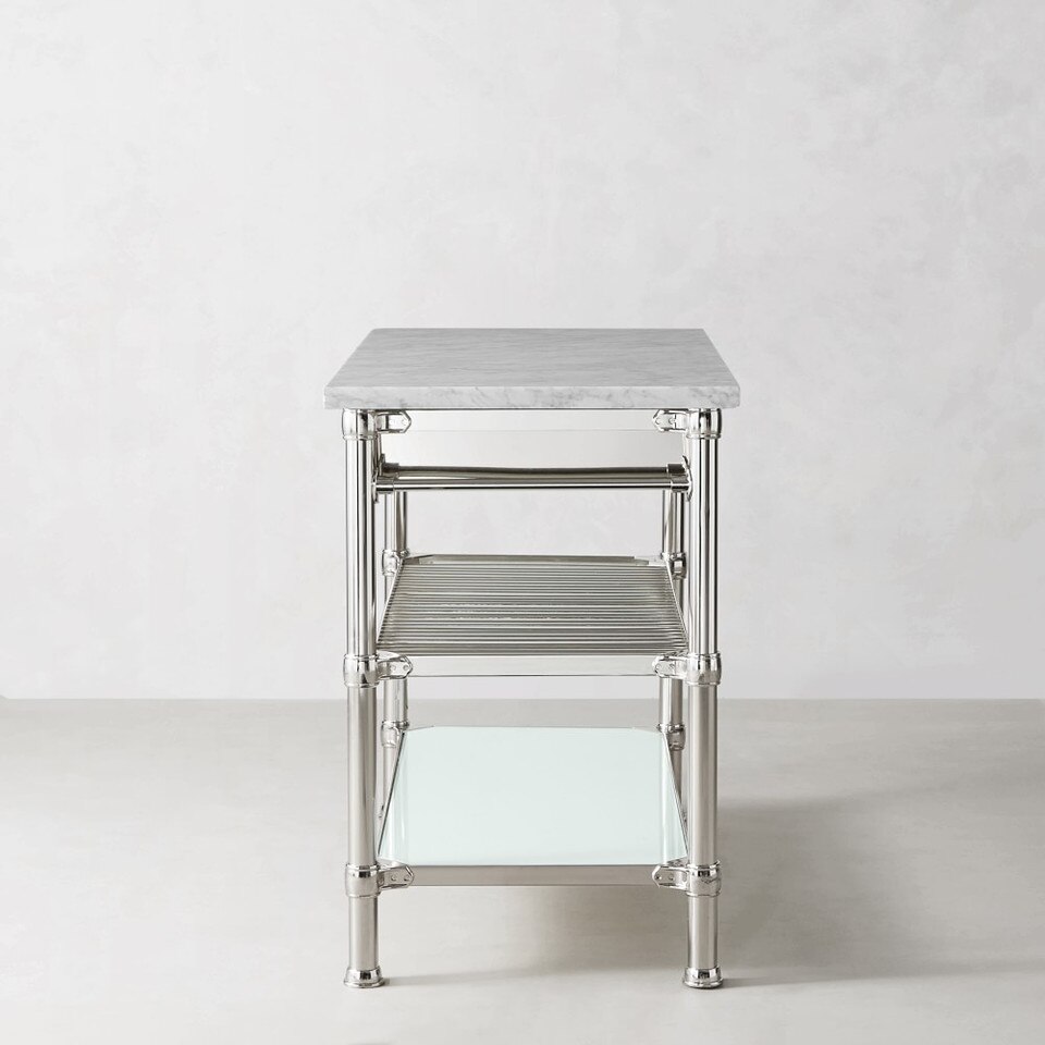 Modular Kitchen Island with Marble Top
