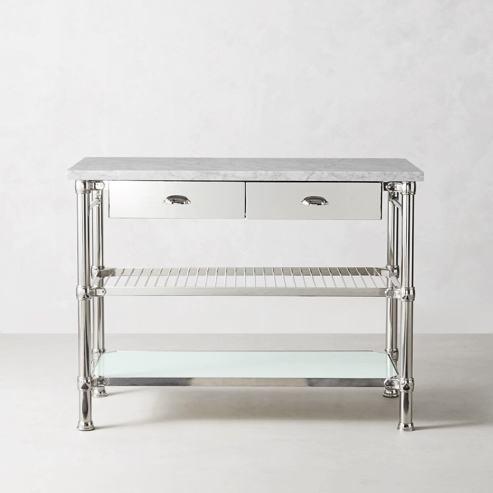 Modular Kitchen Island with Marble Top