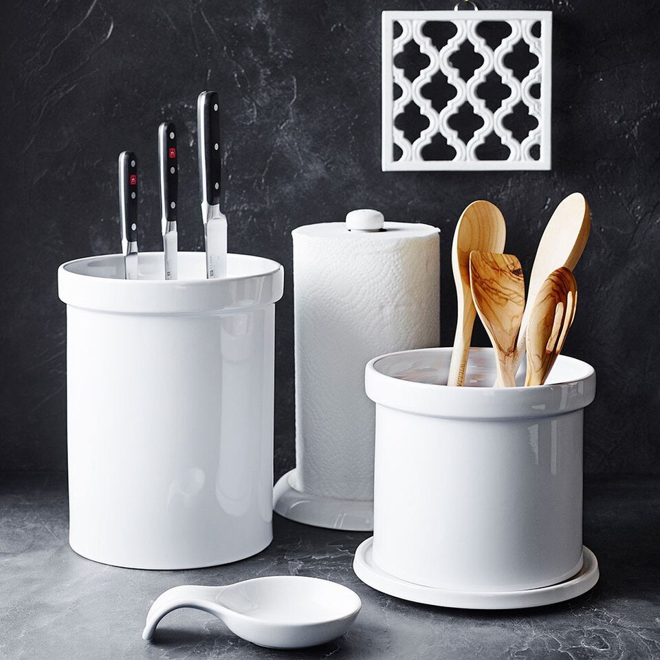 Ceramic Partitioned Utensil Holder