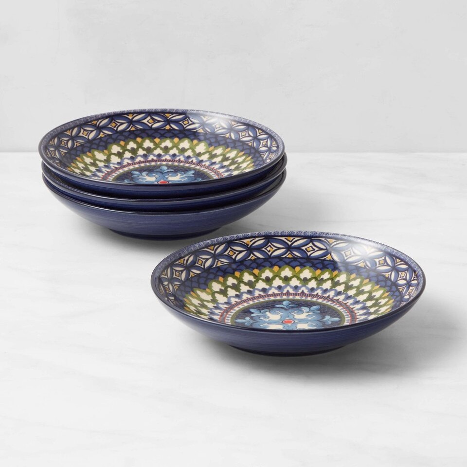 Sicily Ceramic Pasta Bowl, Green & Blue