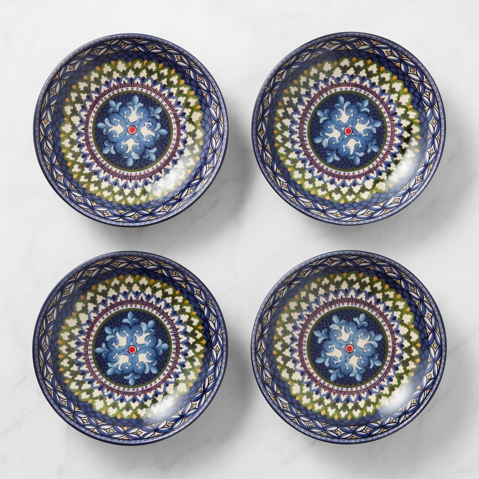 Sicily Ceramic Pasta Bowl, Green & Blue
