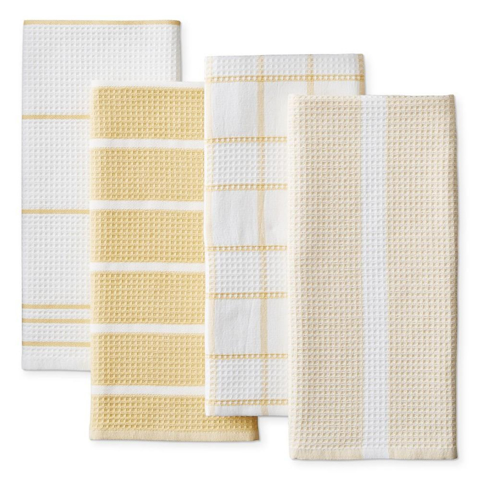 Williams Sonoma Super-Absorbent Waffle Weave Multi-Pack Tea Towels, Set of 4