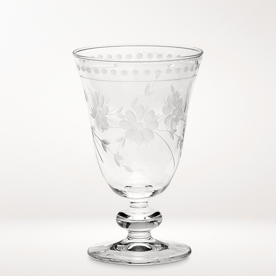 Vintage Etched Water Glass