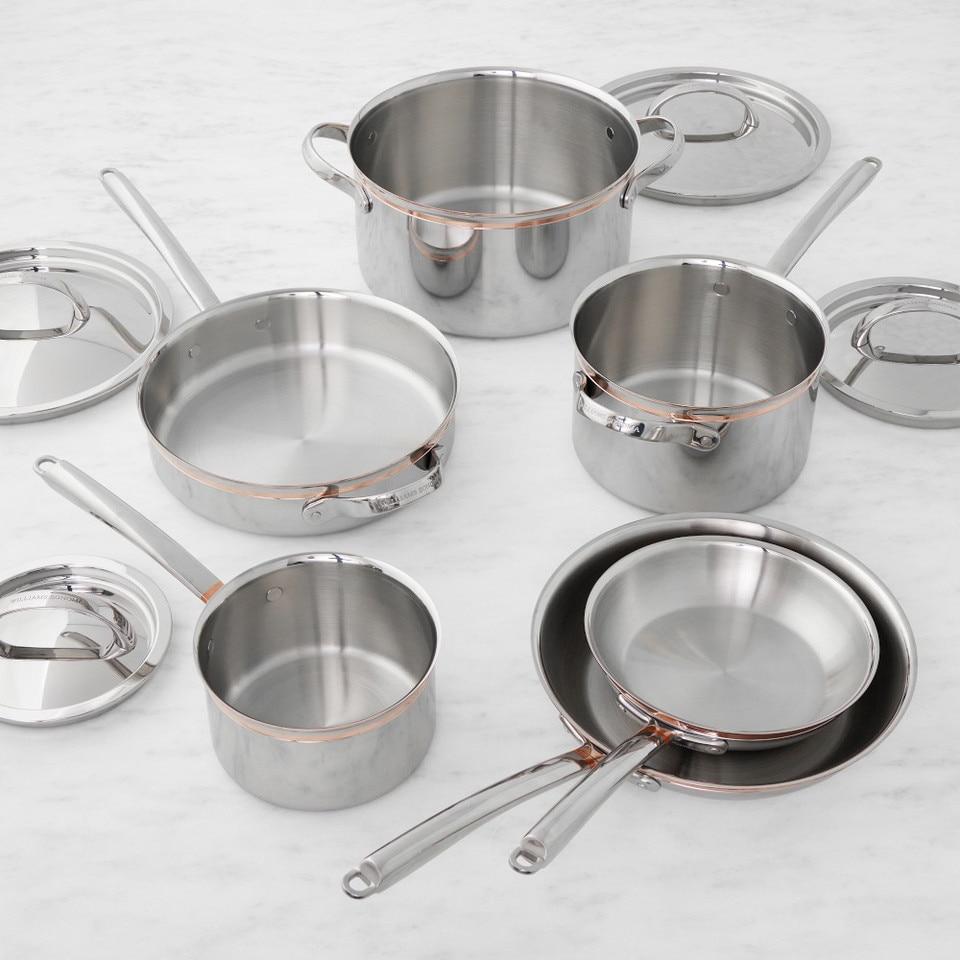 Williams Sonoma Signature Thermo-Clad™ Copper Pro 10-Piece Cookware Set ...