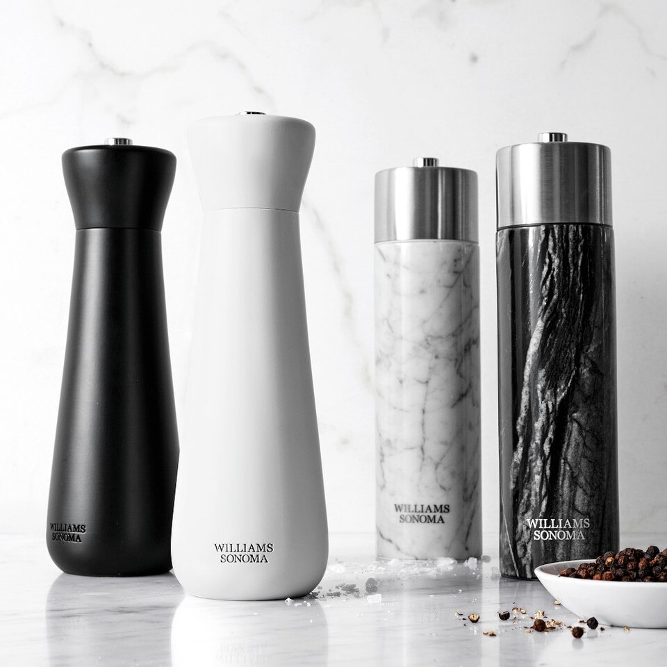 Williams Sonoma Wood Salt and Pepper Mills, Black & White