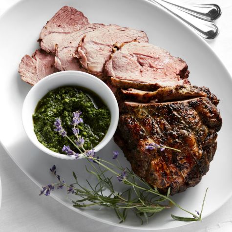 Barbecued Leg of Lamb with Salsa Verde