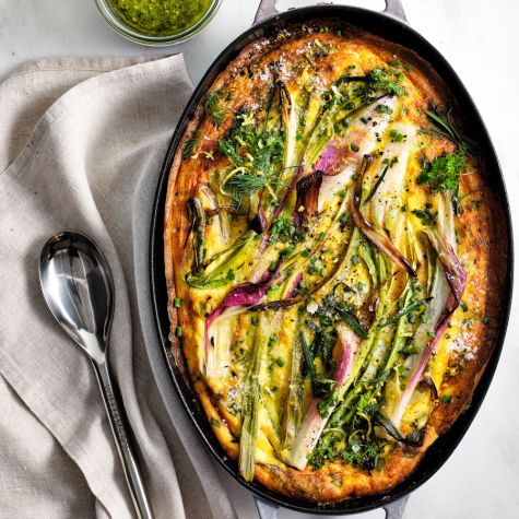 Leek and Herb Egg Bake